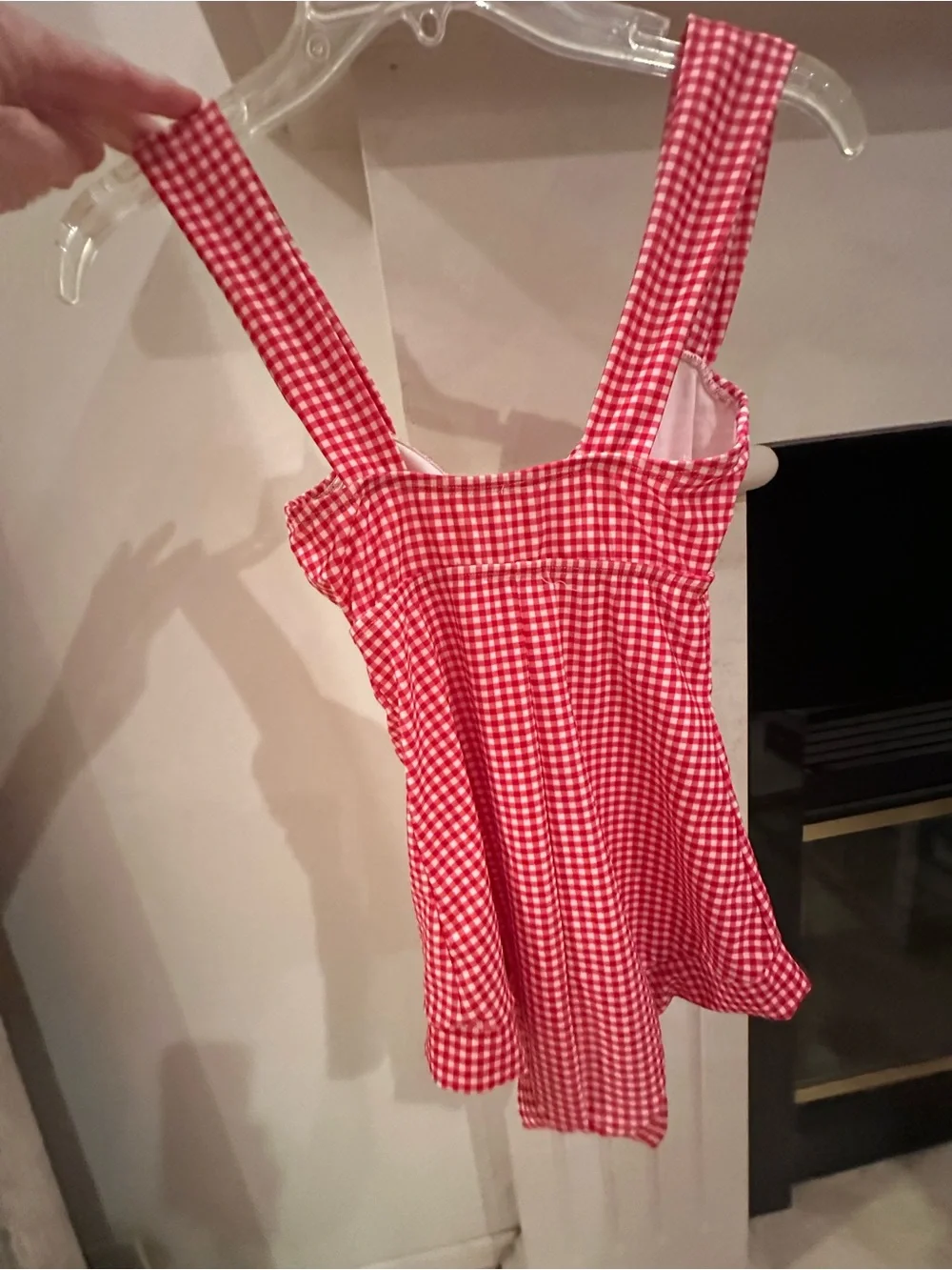 Lux Red Gingham One-Piece Swimsuit with Front Bow